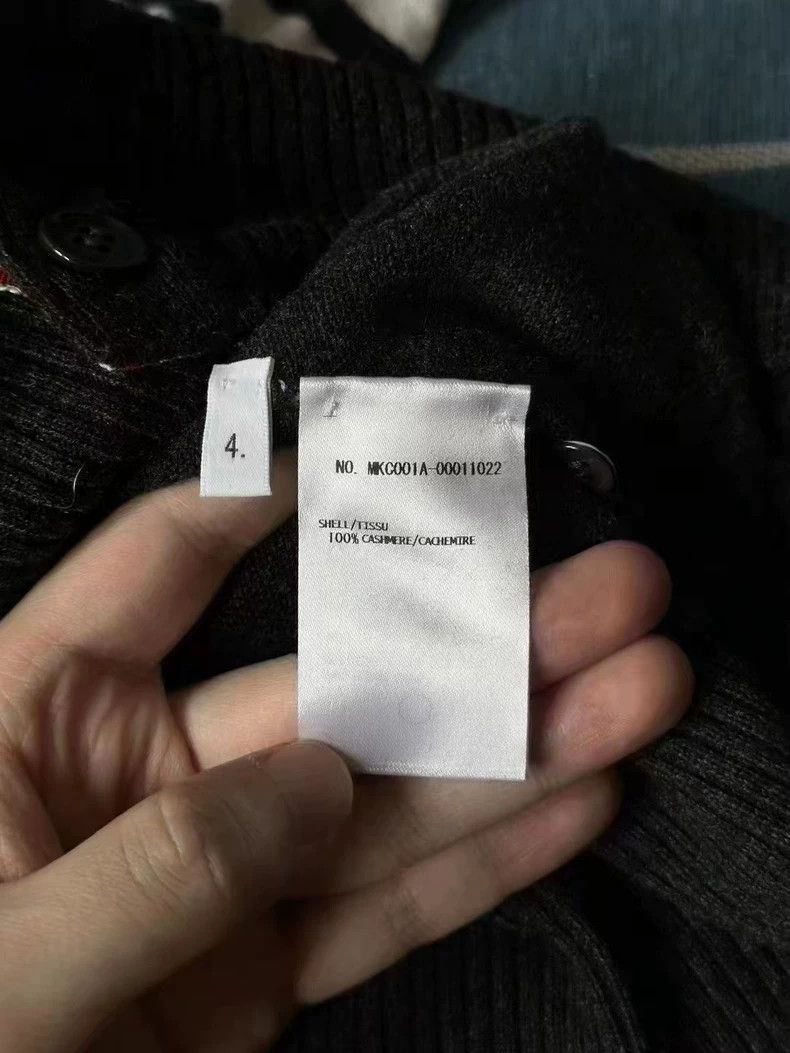 Thom Browne Thom Browne Charcoal Cashmere Cardigan-dmc Size US M / EU 48-50 / 2 - 4 Thumbnail