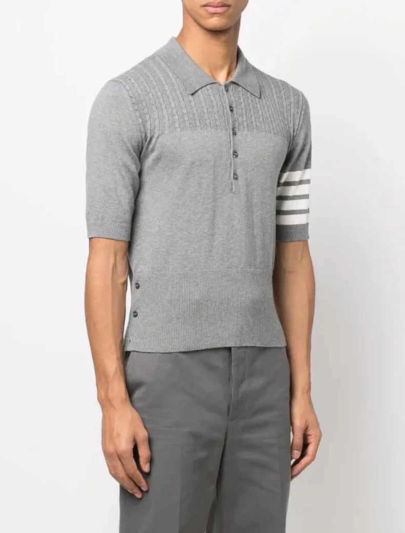 Thom Browne Thom Browne Short Sleeve Knit Polo Shirt-dmc Size US M / EU 48-50 / 2 - 8 Thumbnail