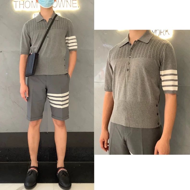 Thom Browne Thom Browne Short Sleeve Knit Polo Shirt-dmc Size US M / EU 48-50 / 2 - 9 Thumbnail