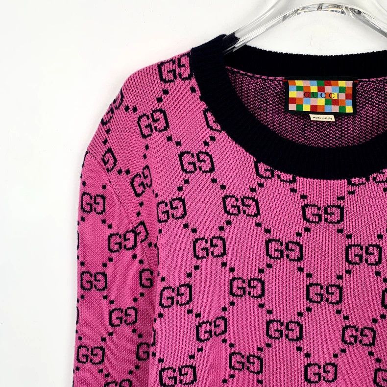 Gucci Pink Logo Knit Long Sleeve Sweater-dmc Size US S / EU 44-46 / 1 - 3 Thumbnail