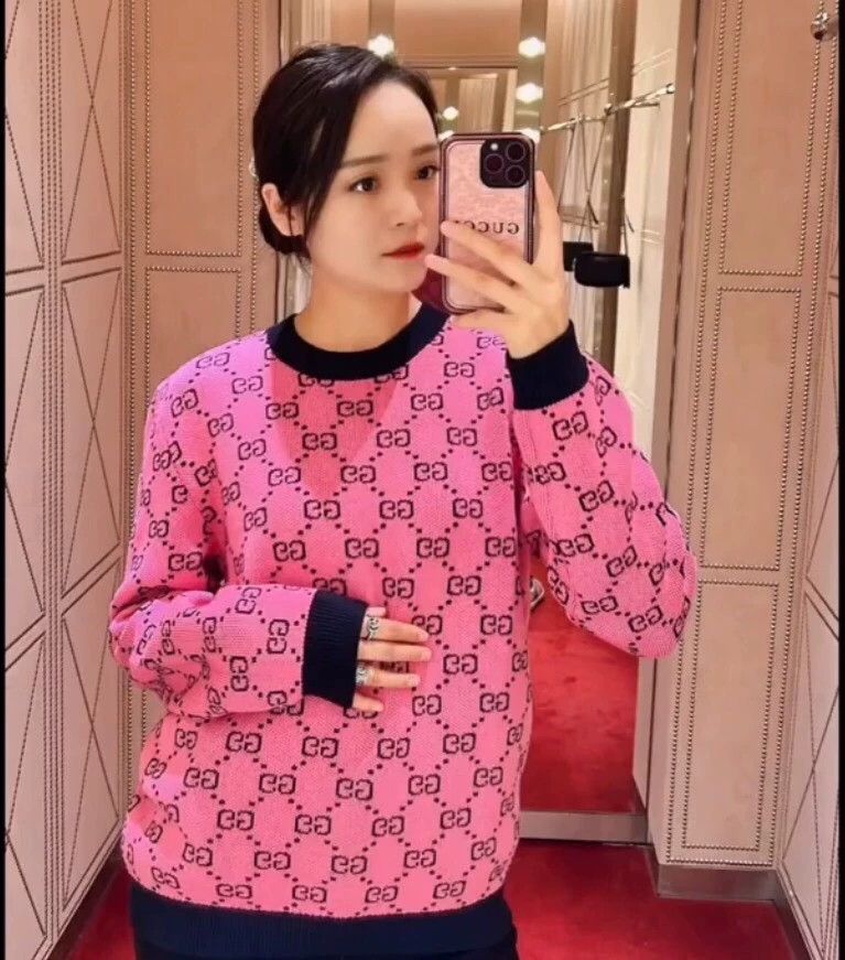 Gucci Pink Logo Knit Long Sleeve Sweater-dmc Size US S / EU 44-46 / 1 - 8 Thumbnail