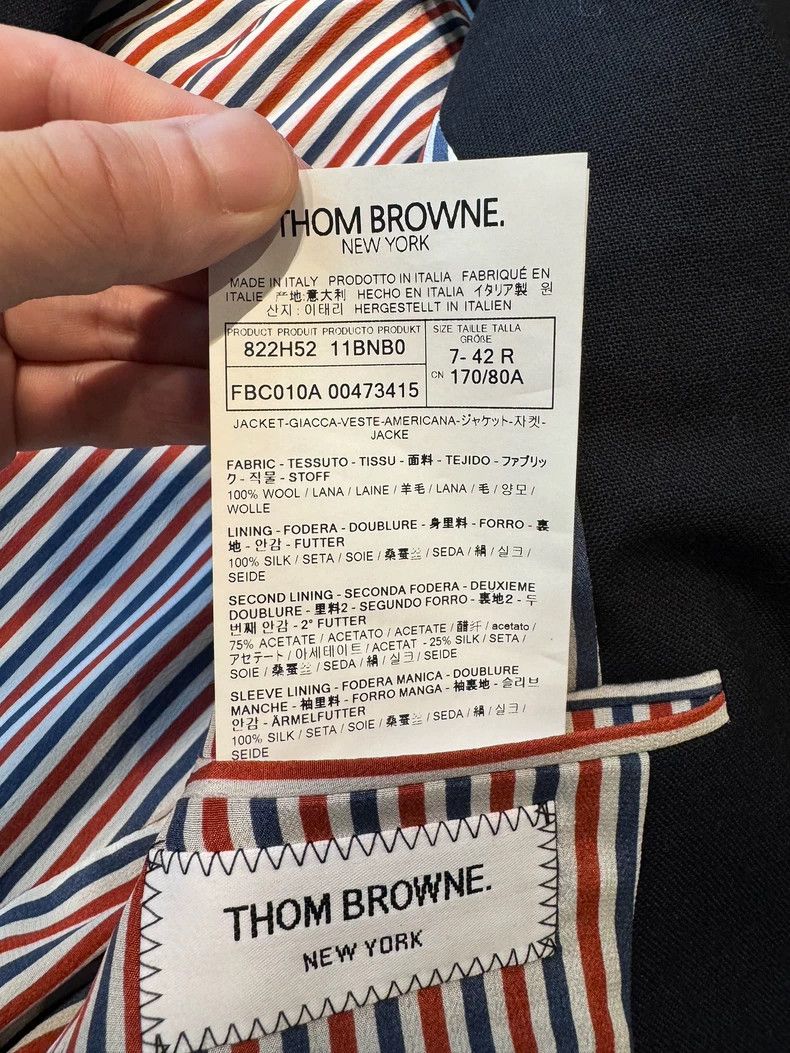 Thom Browne Thom Browne Navy Blazer Classic Design-dmc Size US XL / EU 56 / 4 - 4 Thumbnail