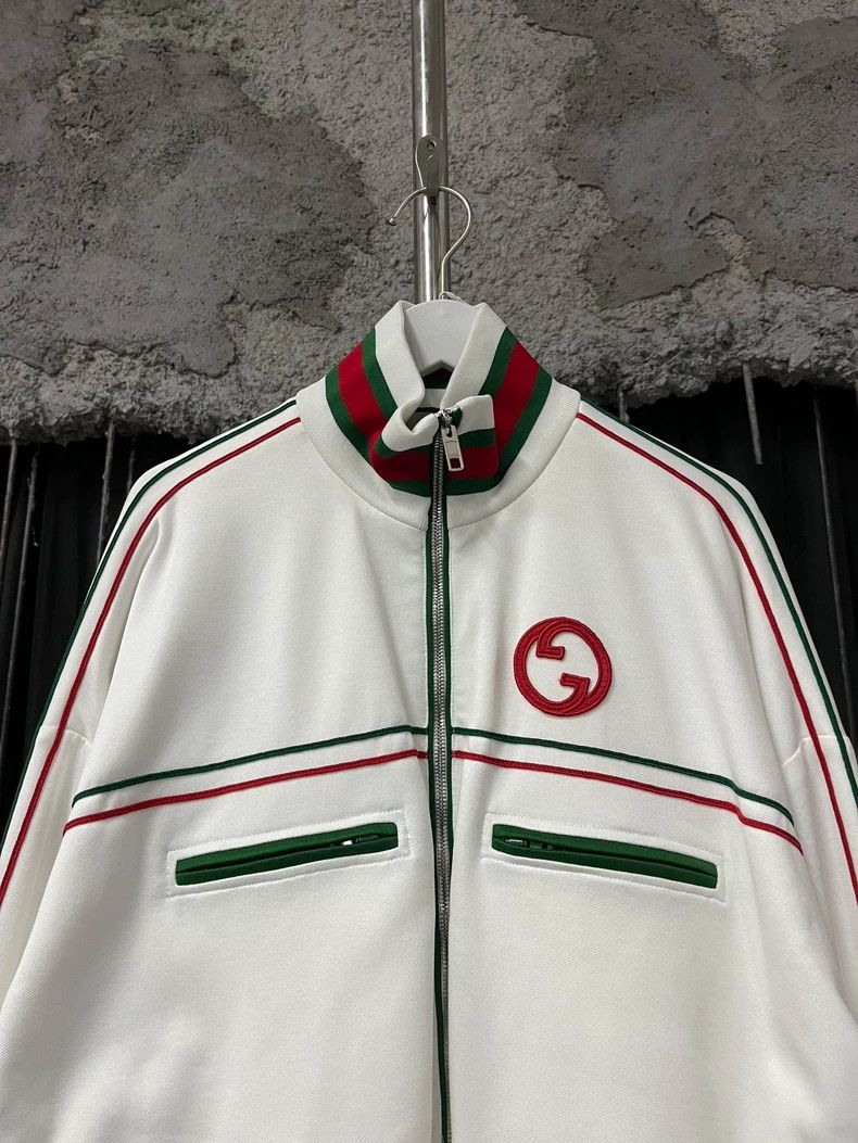 Gucci Gucci Red Green Stripe Logo Jacket-dmc Size US L / EU 52-54 / 3 - 3 Thumbnail