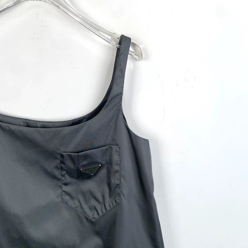 Prada Black Sleeveless Dress with Prada Logo-dmc Size US M / EU 48-50 / 2 - 3 Thumbnail