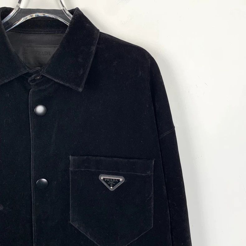 Prada Prada Black Cotton Long Sleeve Jacket-dmc Size US L / EU 52-54 / 3 - 3 Thumbnail