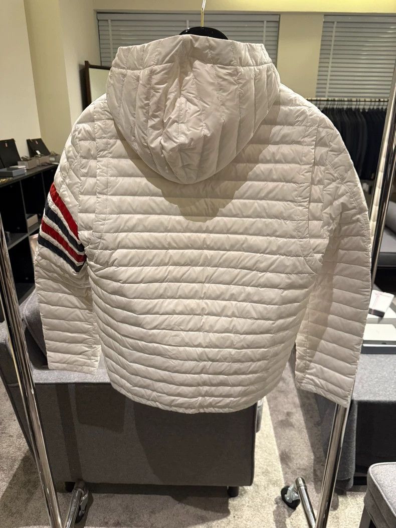 Thom Browne White Hooded Down Jacket by Thom Browne-dmc Size US M / EU 48-50 / 2 - 2 Thumbnail