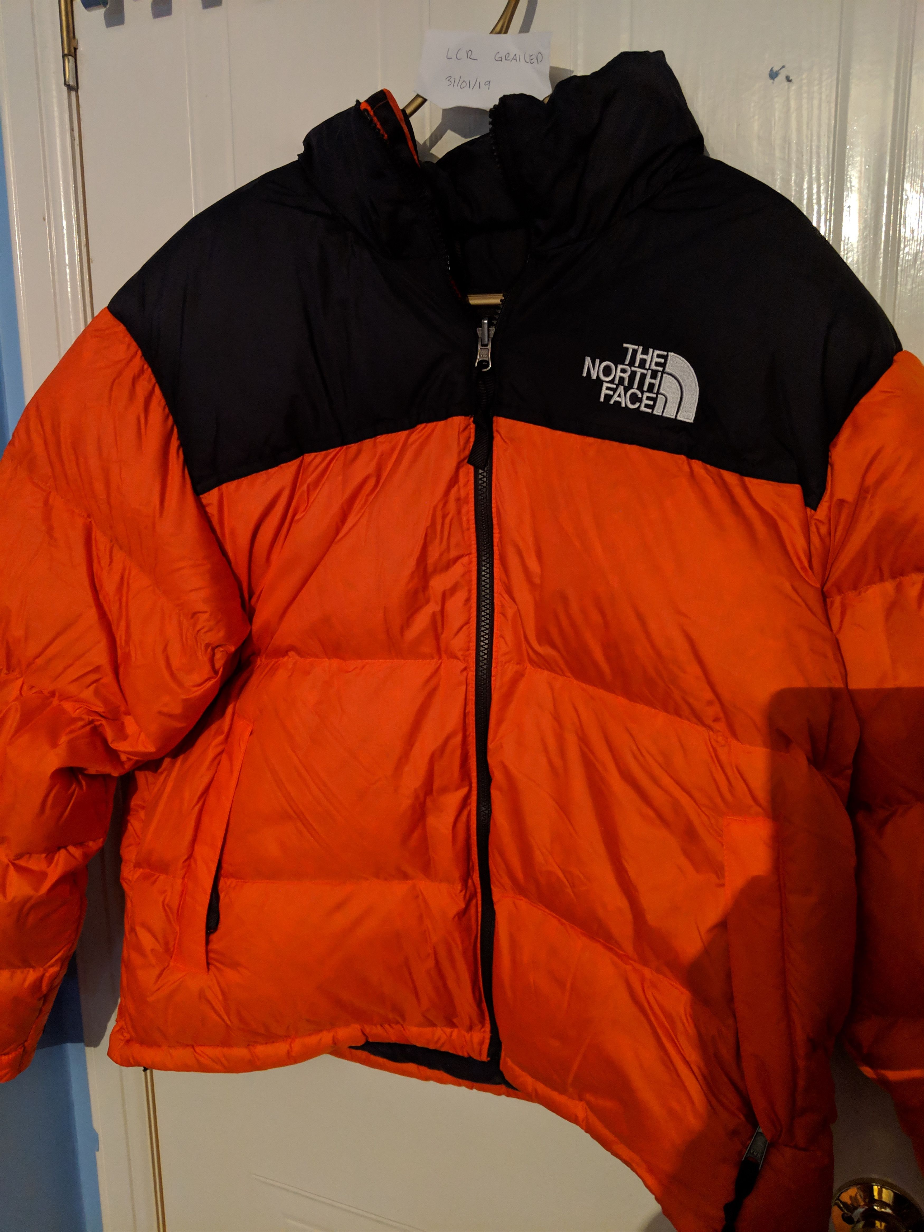 North face persian orange nuptse best sale