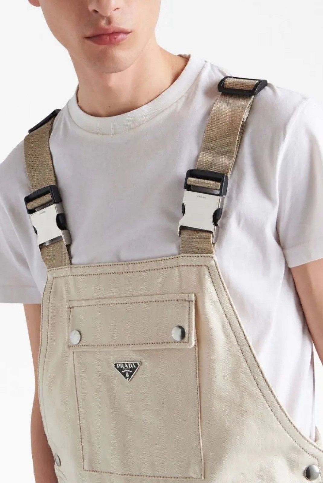Prada $2.9K VALUE Prada Denim Overall Beige Size US 30 / EU 46 - 4 Thumbnail