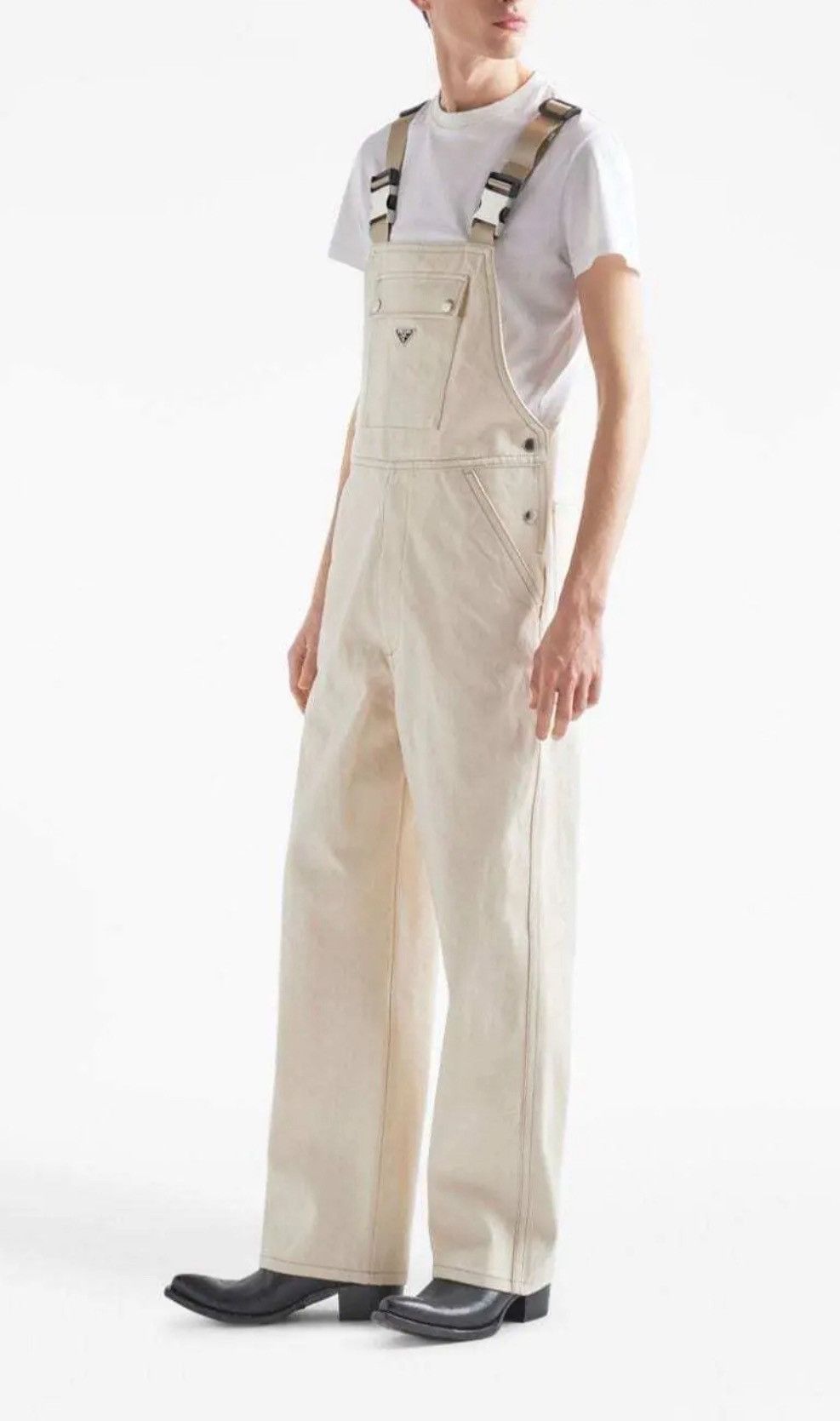 Prada $2.9K VALUE Prada Denim Overall Beige Size US 30 / EU 46 - 2 Thumbnail