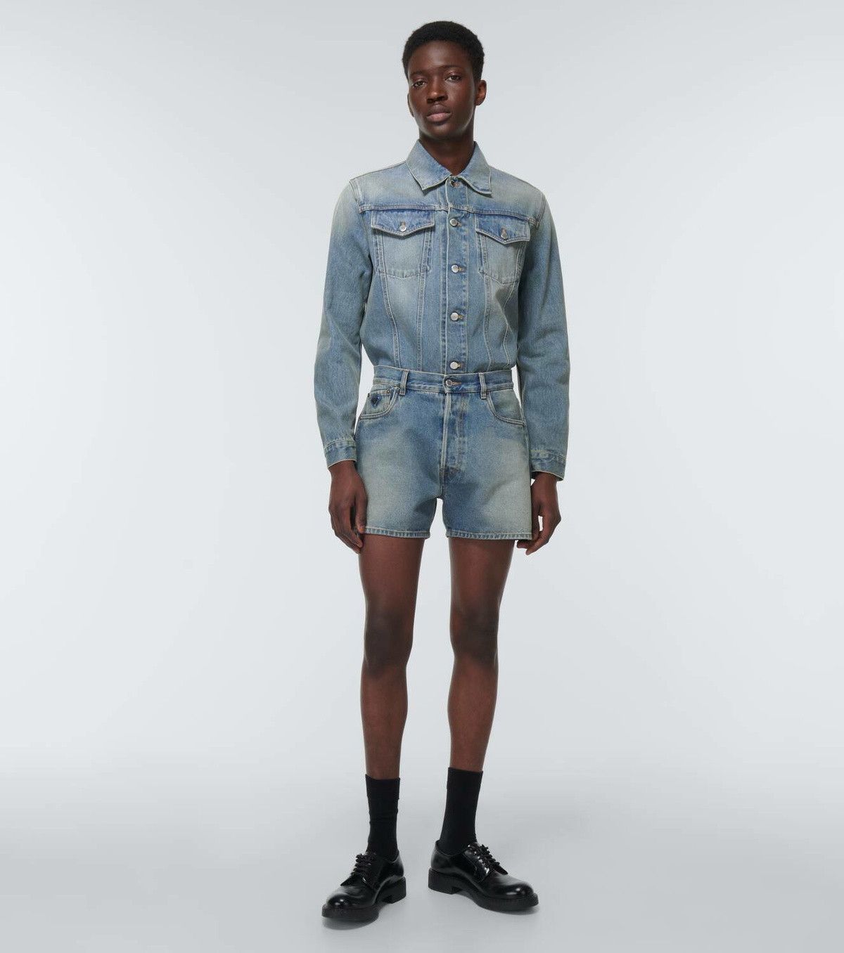 Prada Prada Denim shorts with triangle logo Size US 28 / EU 44 - 2 Thumbnail