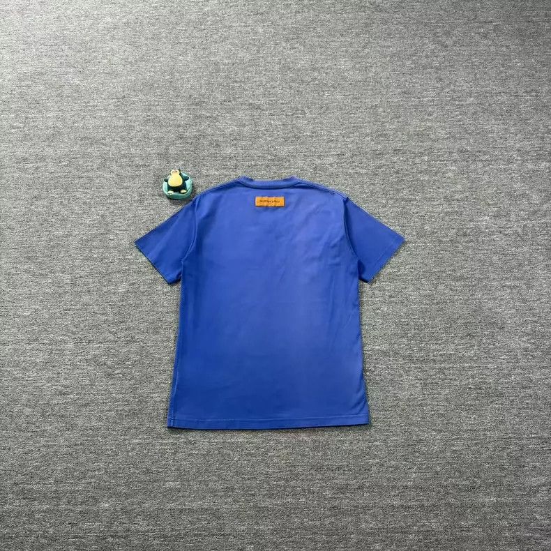 Louis Vuitton LV Blue Embossed Logo Short Sleeve Shirt Size US M / EU 48-50 / 2 - 2 Thumbnail