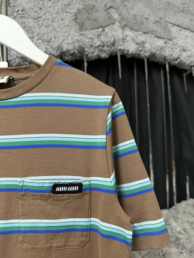 Miu Miu Miumiu Striped Short Sleeve T-Shirt Size US S / EU 44-46 / 1 - 3 Thumbnail