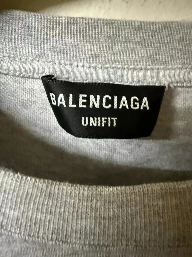 Balenciaga Balenciaga Jelly Logo Short Sleeve Gray T-Shirt Size US L / EU 52-54 / 3 - 3 Thumbnail