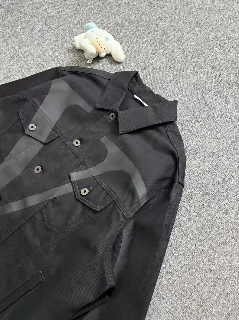 Valentino Valentino Black Logo Denim Jacket 46 Size Size US L / EU 52-54 / 3 - 3 Thumbnail