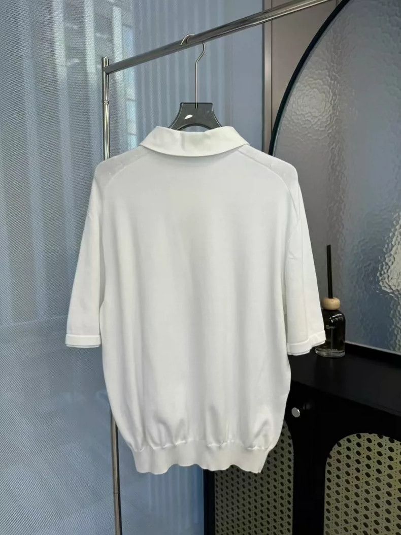 Louis Vuitton Louis Vuitton White Pearls Polo Short Sleeve Shirt Size US L / EU 52-54 / 3 - 3 Thumbnail