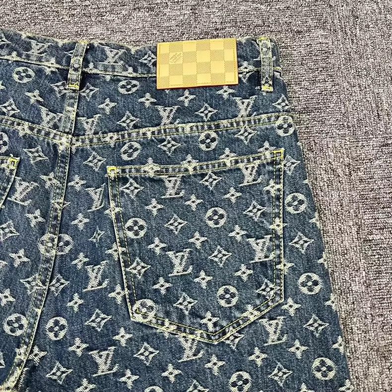 Louis Vuitton Louis Vuitton Blue Printed Denim Pants Size 31 Size US 31 - 4 Thumbnail