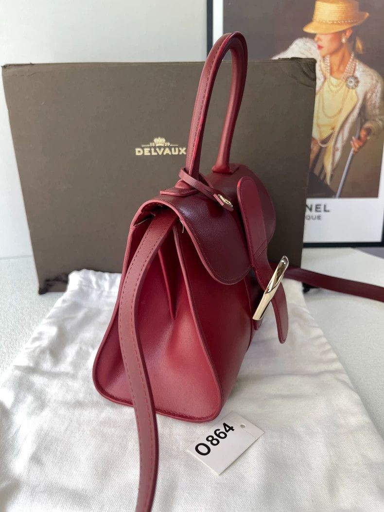 Delvaux Mini Brillant Wine Red Handbag