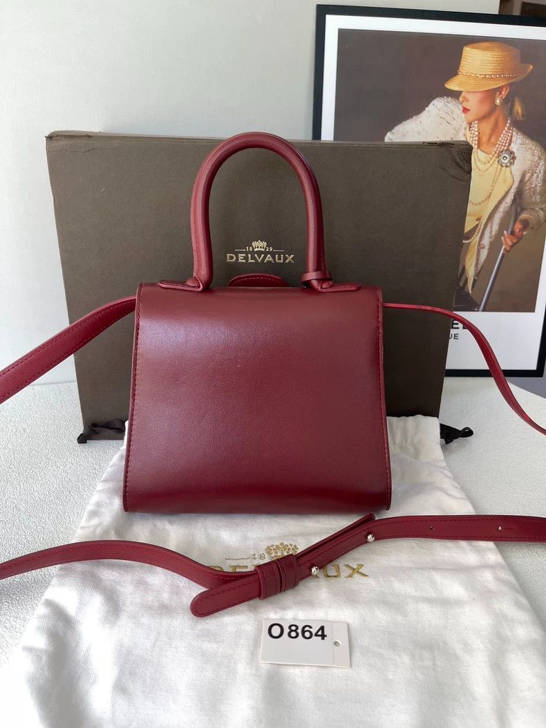 Delvaux Delvaux Mini Brillant Wine Red Handbag Size ONE SIZE - 4 Thumbnail