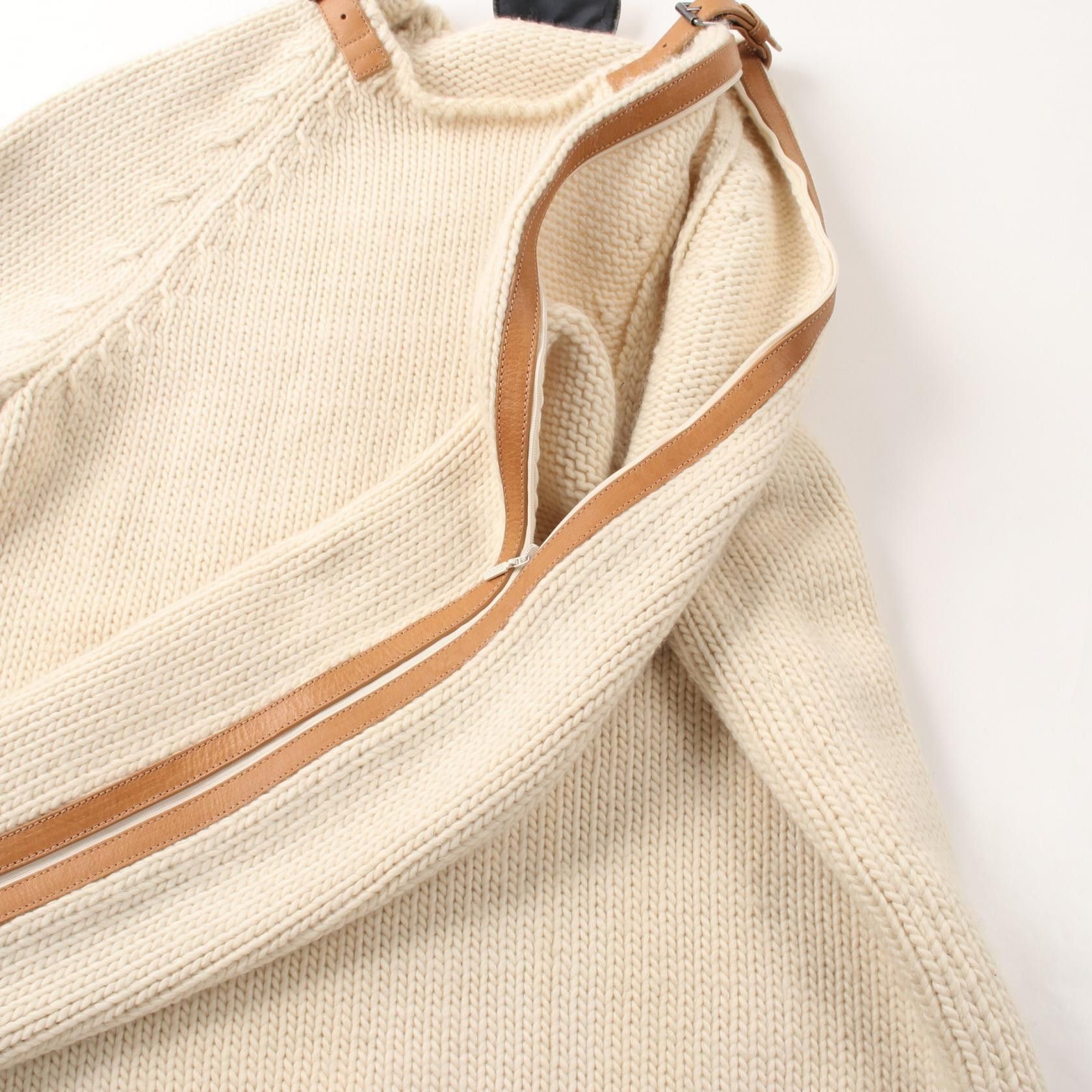 Gucci Gucci Gucci Leather Detail Wool Top Leather Tops 683716 XKB4H Size ONE SIZE - 7 Thumbnail