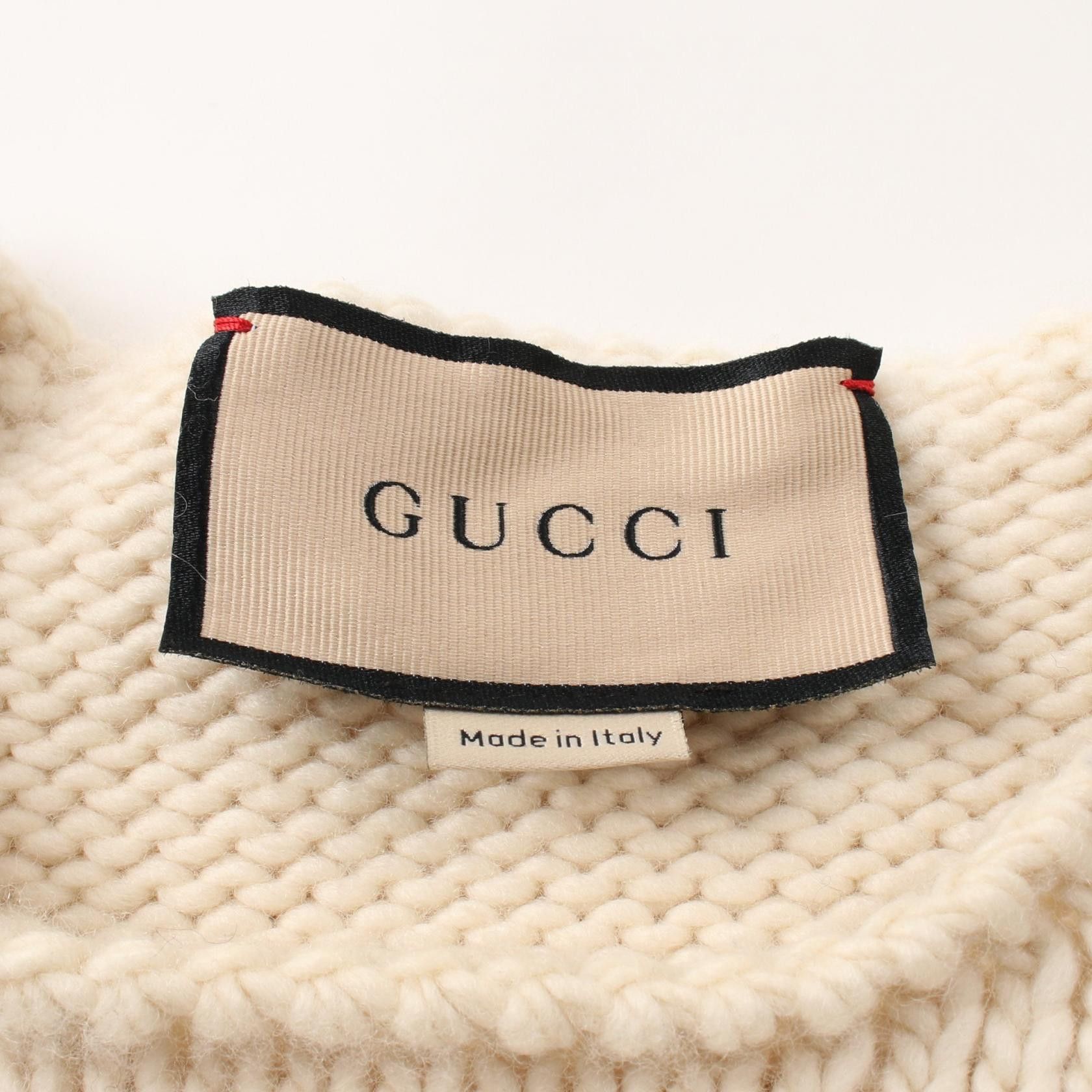 Gucci Gucci Gucci Leather Detail Wool Top Leather Tops 683716 XKB4H Size ONE SIZE - 3 Thumbnail