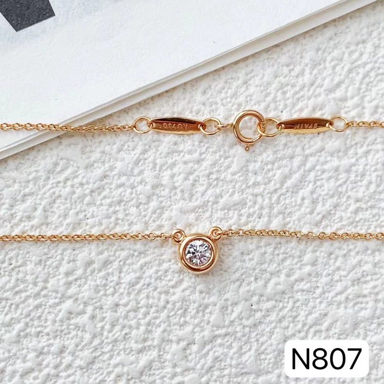 Tiffany & Co. Tiffany 18K Rose Gold Diamond Necklace Size ONE SIZE - 5 Thumbnail