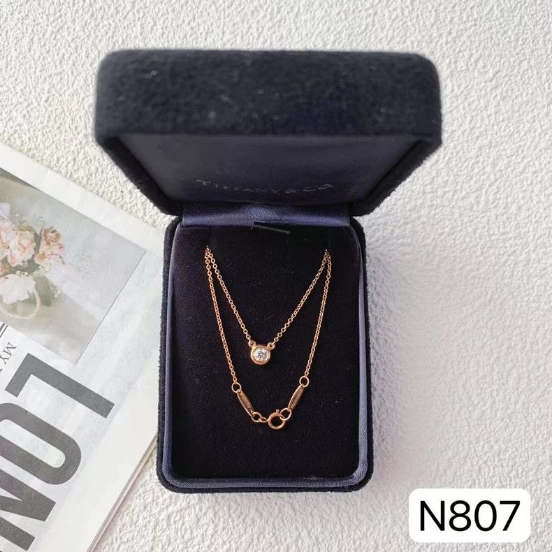 Tiffany & Co. Tiffany 18K Rose Gold Diamond Necklace Size ONE SIZE - 4 Thumbnail