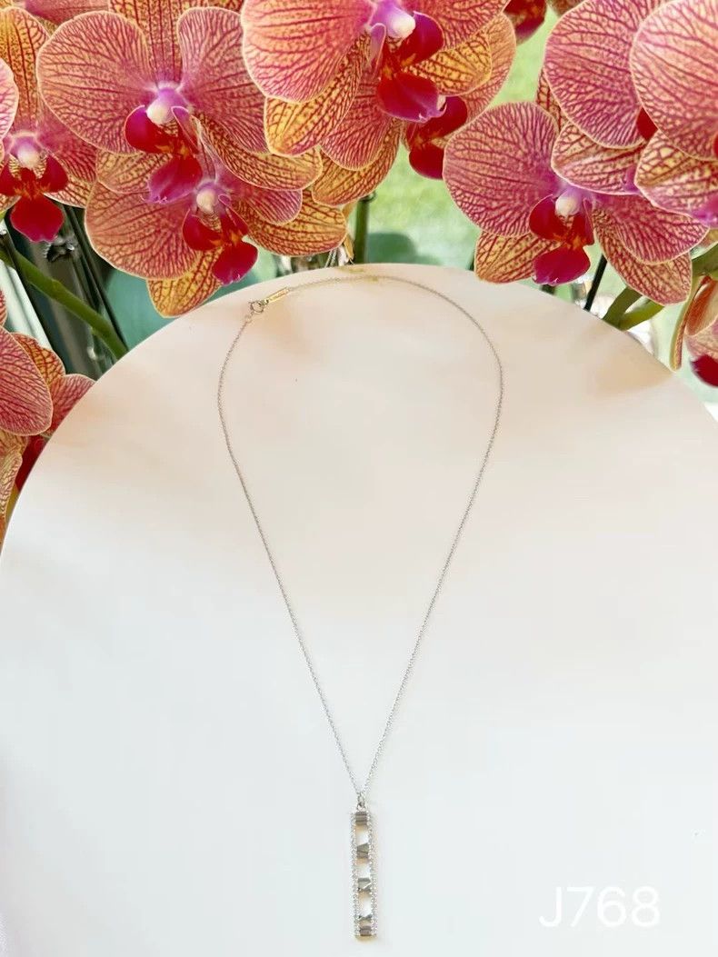 Tiffany & Co. Tiffany Platinum Roman Numeral Diamond Necklace Size ONE SIZE - 7 Thumbnail