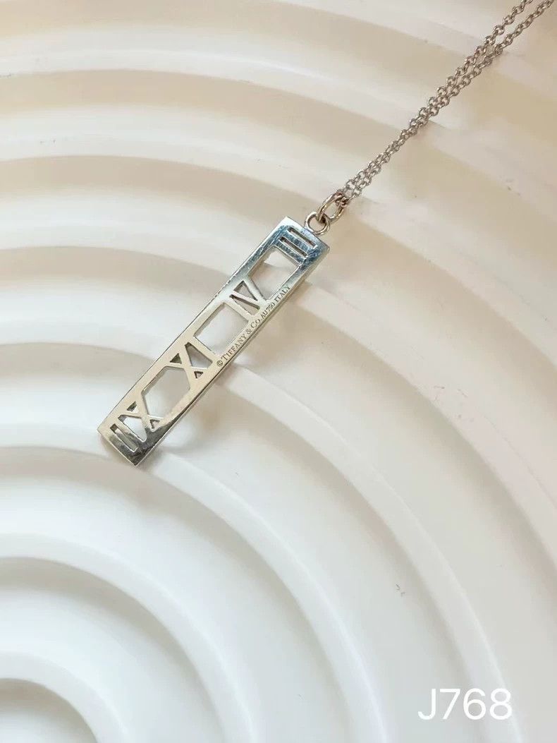 Tiffany & Co. Tiffany Platinum Roman Numeral Diamond Necklace Size ONE SIZE - 5 Thumbnail