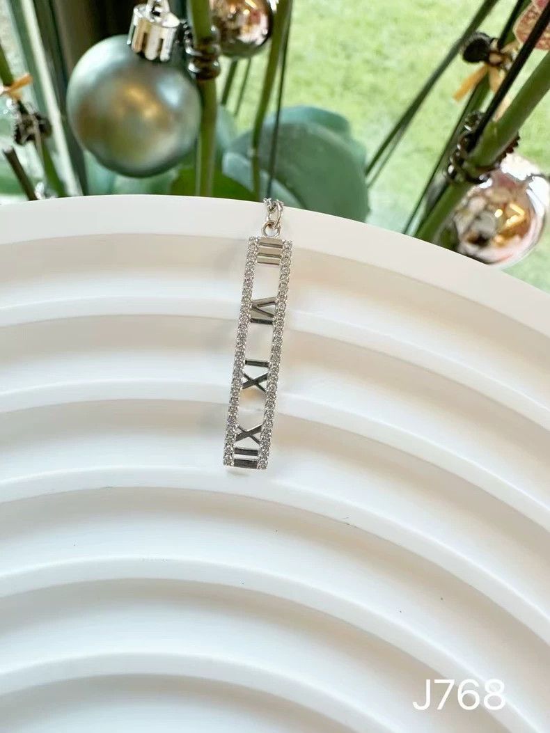 Tiffany & Co. Tiffany Platinum Roman Numeral Diamond Necklace Size ONE SIZE - 3 Thumbnail