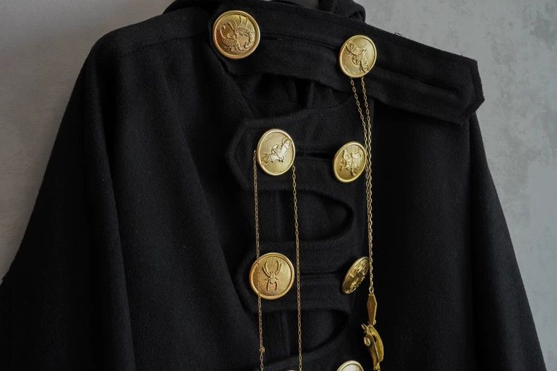 Yohji Yamamoto Yohji Yamamoto Hooded Coat with Golden Buttons-dmc Size US M / EU 48-50 / 2 - 3 Thumbnail
