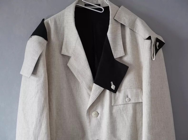 Yohji Yamamoto Yohji Yamamoto Striped Cotton Linen Jacket-dmc Size US L / EU 52-54 / 3 - 3 Thumbnail