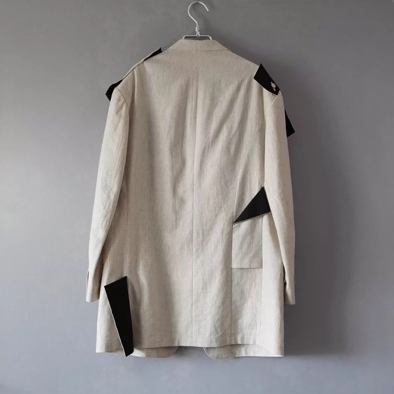 Yohji Yamamoto Yohji Yamamoto Striped Cotton Linen Jacket-dmc Size US L / EU 52-54 / 3 - 2 Thumbnail