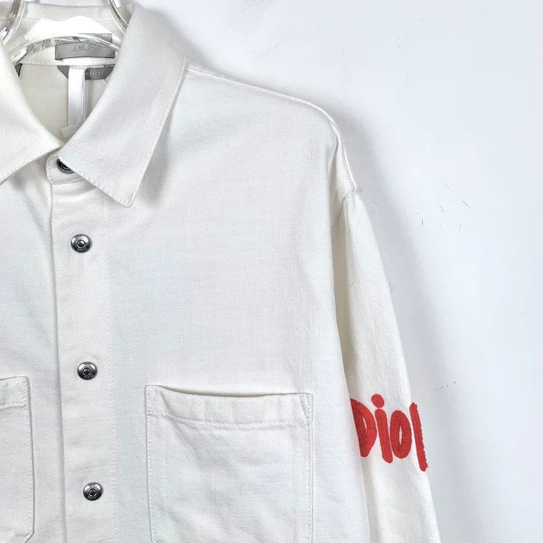 Dior White Embroidered Cotton Long Sleeve Shirt-dmc Size US M / EU 48-50 / 2 - 3 Thumbnail