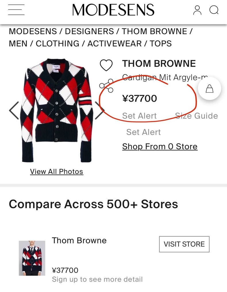 Thom Browne Argyle Cashmere Cardigan by Thom Browne-dmc Size US M / EU 48-50 / 2 - 2 Thumbnail