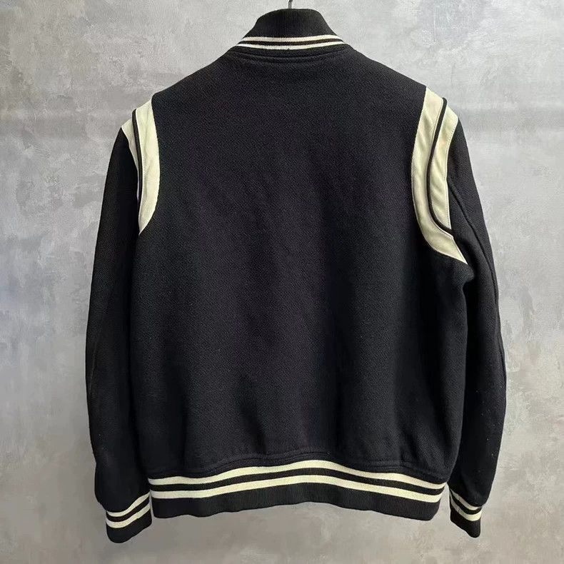 Saint Laurent Paris Black Striped Casual Baseball Jacket-dmc Size US L / EU 52-54 / 3 - 2 Thumbnail