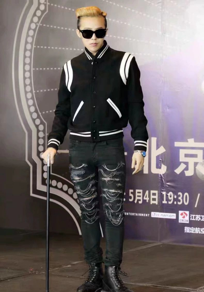 Saint Laurent Paris Saint Laurent Black and White Baseball Jacket-dmc Size US L / EU 52-54 / 3 - 7 Thumbnail