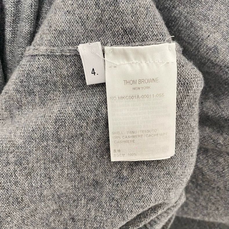 Thom Browne Gray Four-Stripes Cashmere Cardigan-dmc Size US M / EU 48-50 / 2 - 4 Thumbnail