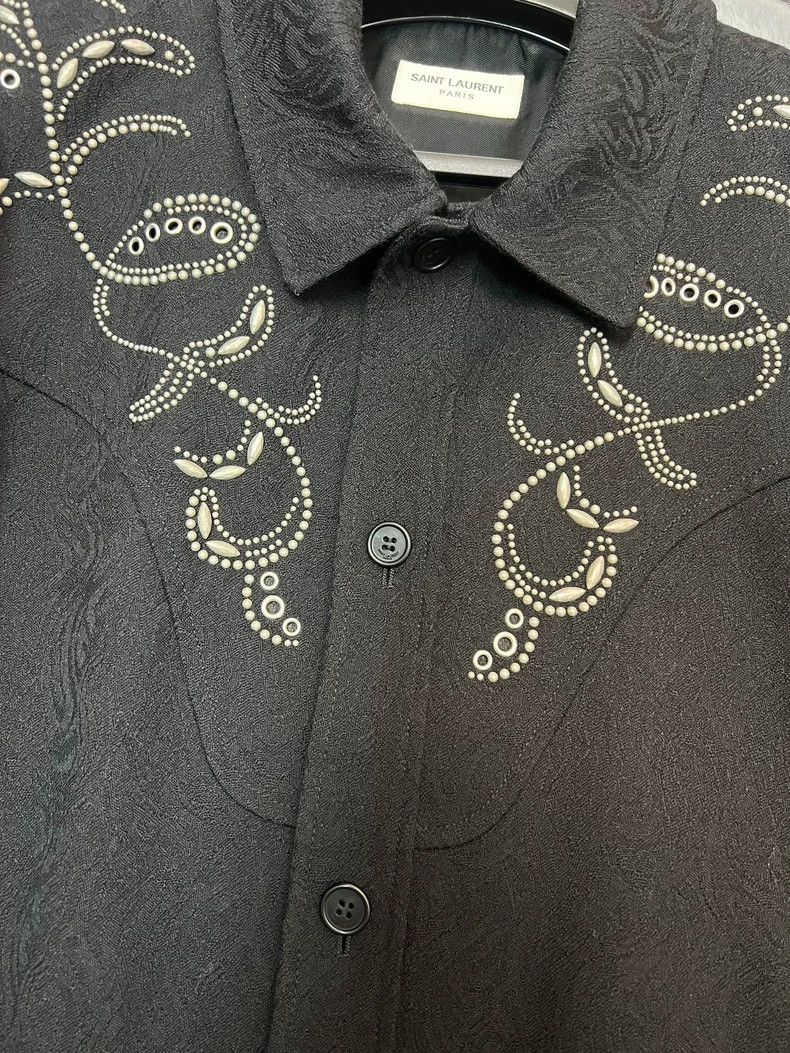 Saint Laurent Paris Saint Laurent Black Wool Jacket with Embellishments-dmc Size US XXL / EU 58 / 5 - 4 Thumbnail