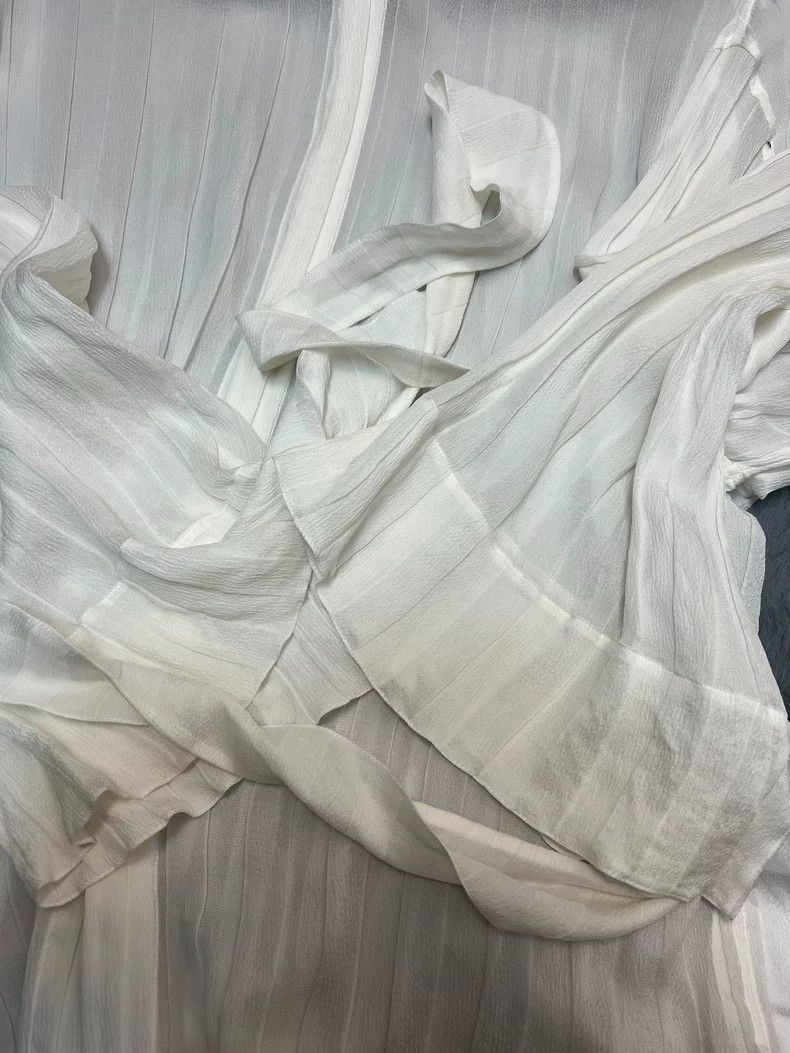 Saint Laurent Paris White Lace Cuff Silk Shirt by Saint Laurent-dmc Size US M / EU 48-50 / 2 - 4 Thumbnail