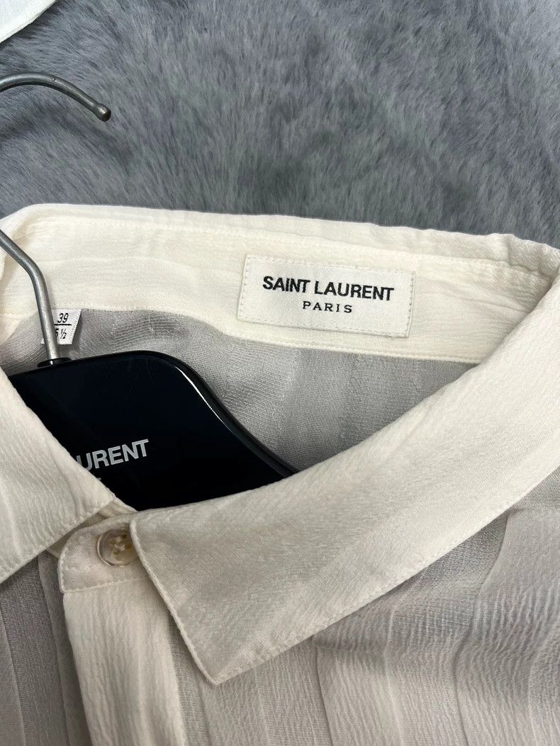 Saint Laurent Paris White Lace Cuff Silk Shirt by Saint Laurent-dmc Size US M / EU 48-50 / 2 - 3 Thumbnail