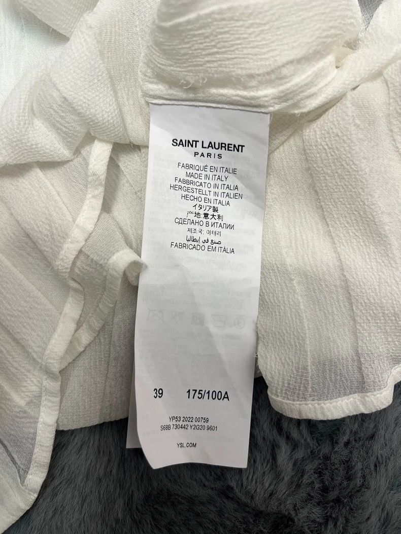 Saint Laurent Paris White Lace Cuff Silk Shirt by Saint Laurent-dmc Size US M / EU 48-50 / 2 - 5 Thumbnail