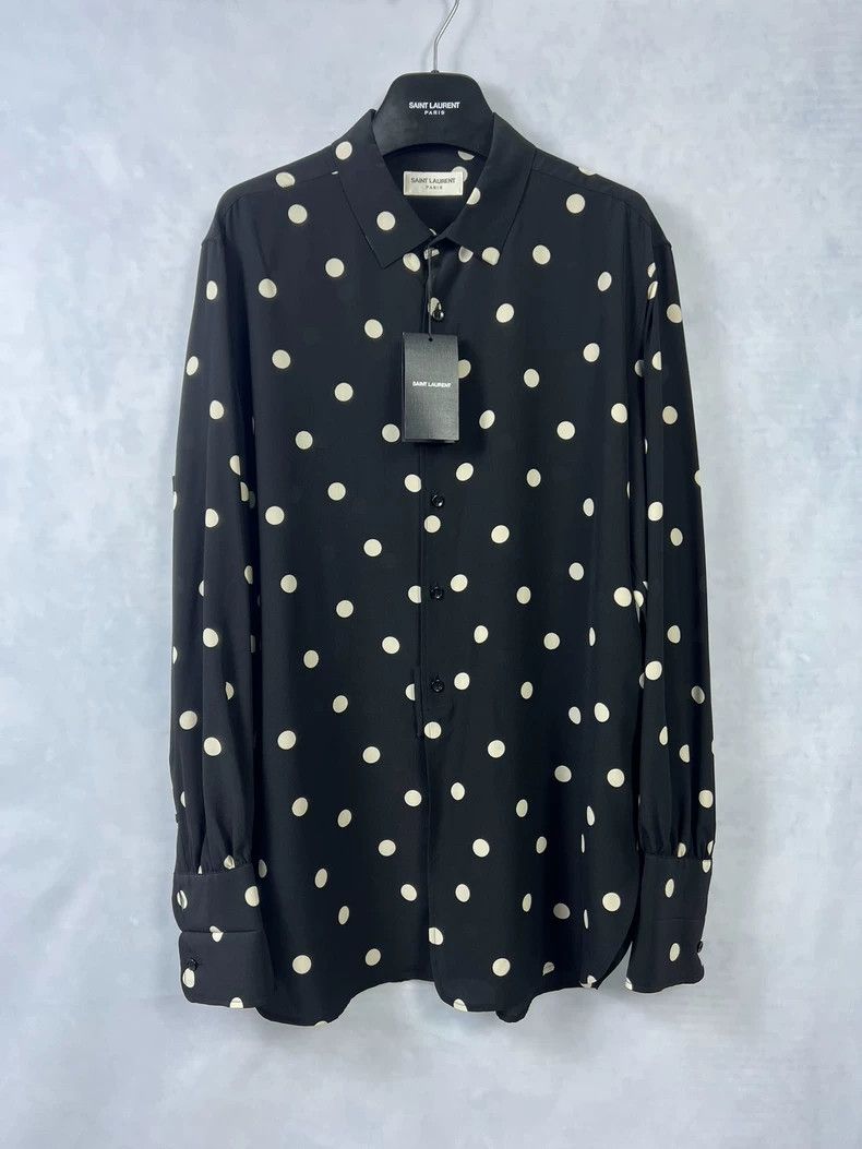 Saint Laurent Paris Saint Laurent Polka Dot Silk Shirt-dmc Size US M / EU 48-50 / 2 - 3 Thumbnail
