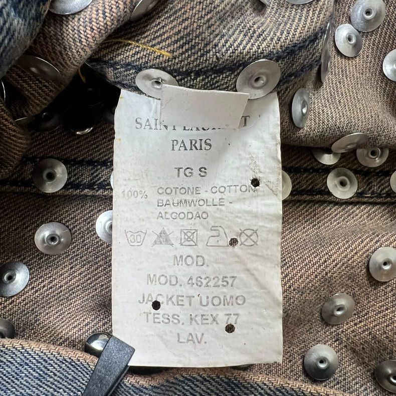 Yves Saint Laurent Saint Laurent Studded Denim Jacket Sample-dmc Size US S / EU 44-46 / 1 - 4 Thumbnail
