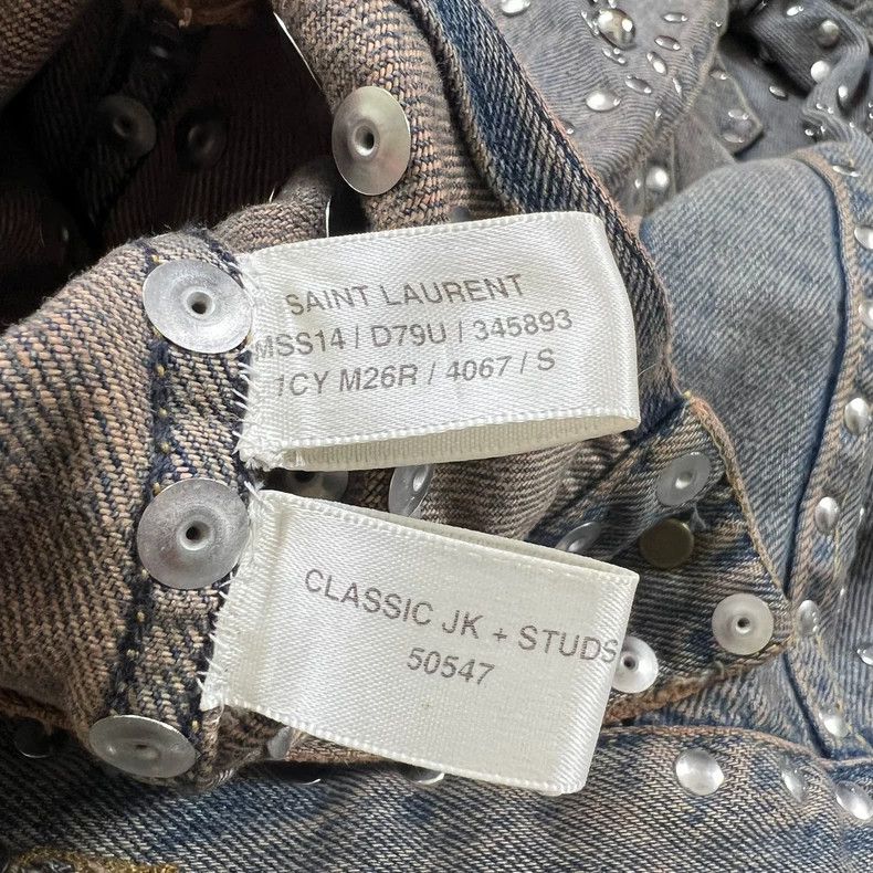 Yves Saint Laurent Saint Laurent Studded Denim Jacket Sample-dmc Size US S / EU 44-46 / 1 - 6 Thumbnail