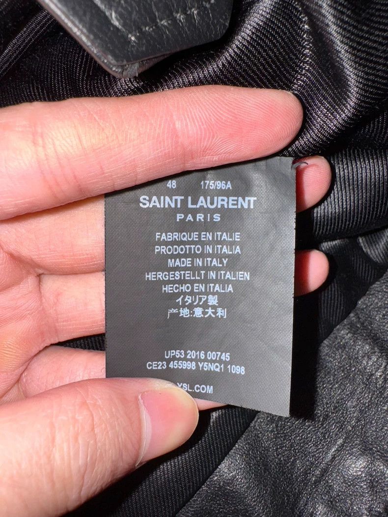 Saint Laurent Paris Saint Laurent Leather Jacket with Embroidery-dmc Size US L / EU 52-54 / 3 - 5 Thumbnail