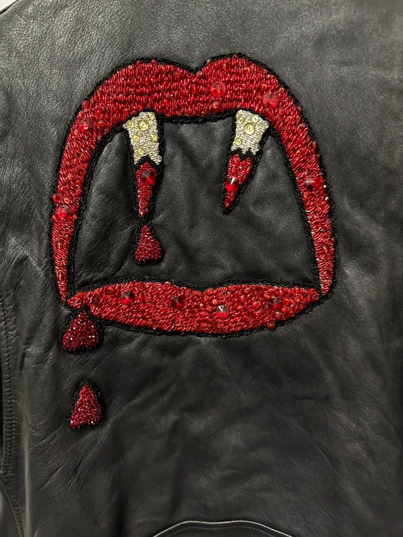 Saint Laurent Paris Saint Laurent Leather Jacket with Embroidery-dmc Size US L / EU 52-54 / 3 - 3 Thumbnail