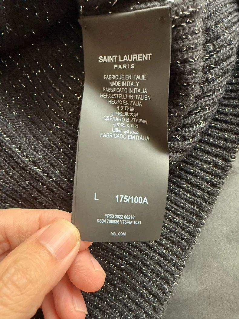 Saint Laurent Paris Saint Laurent Silver Thread Wool Cashmere Sweater-dmc Size US L / EU 52-54 / 3 - 3 Thumbnail