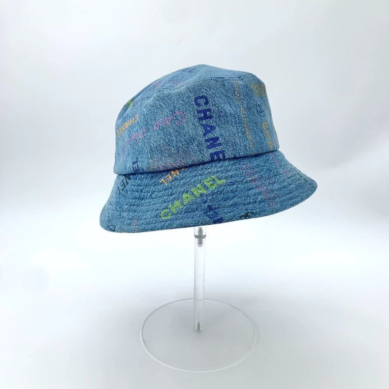 Chanel Chanel Blue Logo Printed Cotton Bucket Hat-dmc Size ONE SIZE - 2 Thumbnail