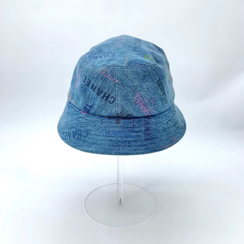 Chanel Chanel Blue Logo Printed Cotton Bucket Hat-dmc Size ONE SIZE - 4 Thumbnail