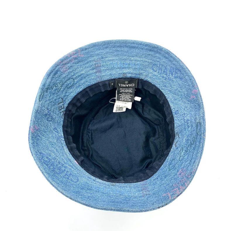 Chanel Chanel Blue Logo Printed Cotton Bucket Hat-dmc Size ONE SIZE - 6 Thumbnail
